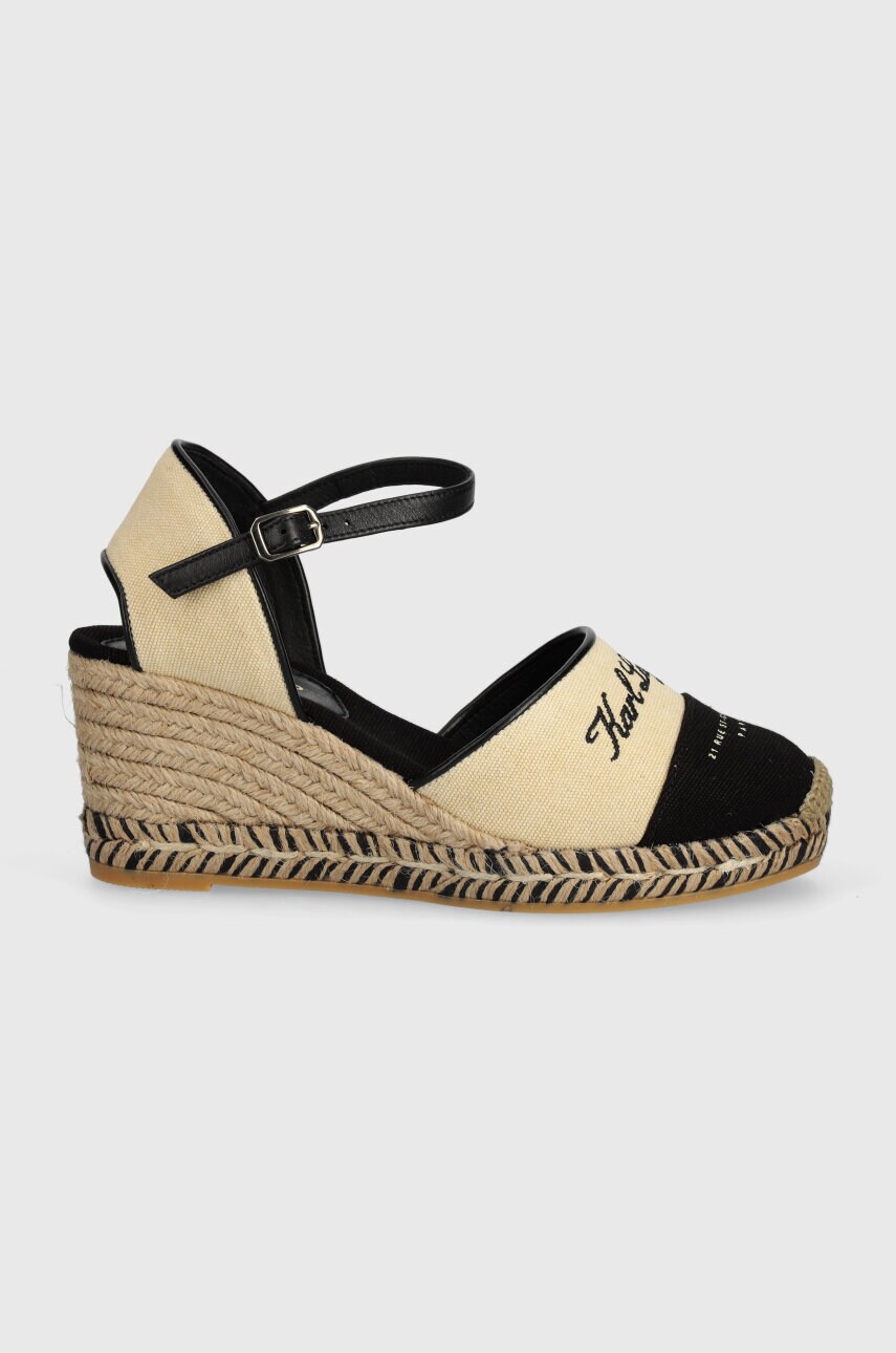 Еспадрилі Karl Lagerfeld KAMINI MID жіночі колір бежевий на танкетці KL32203