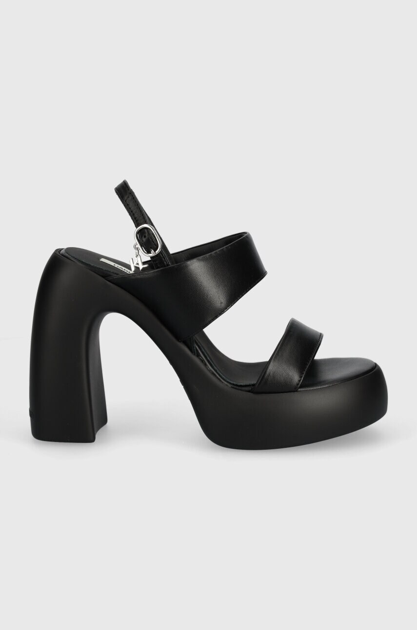 Шкіряні сандалі Karl Lagerfeld ASTRAGON HI колір чорний KL33724