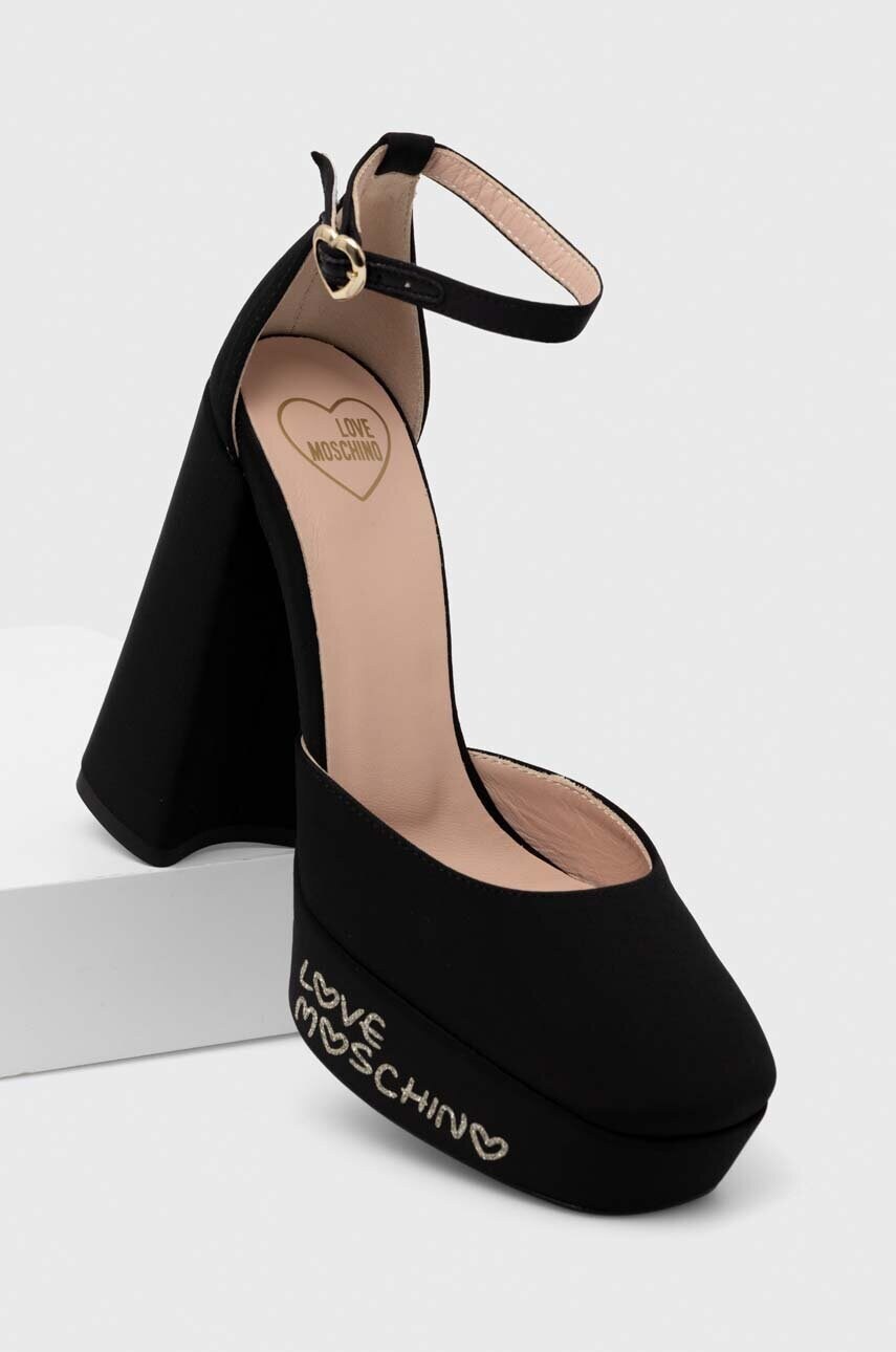 Туфлі Love Moschino колір чорний каблук блок JA1030CG1IIM0000