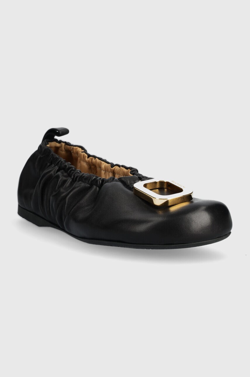 Шкіряні балетки JW Anderson Ballerina колір чорний  ANW42053A