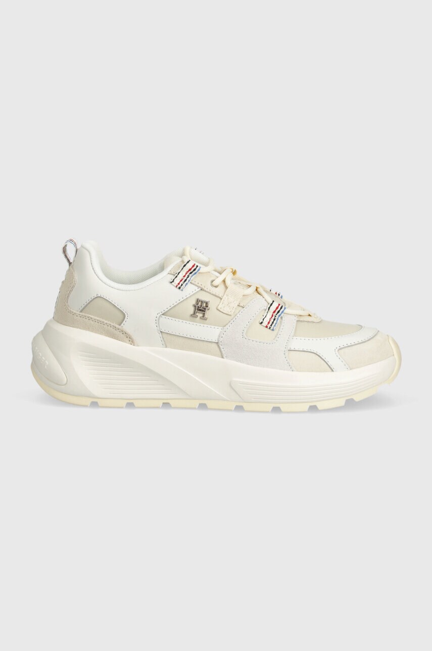 Кросівки Tommy Hilfiger FASHION CHUNKY RUNNER STRIPES колір бежевий FW0FW07674