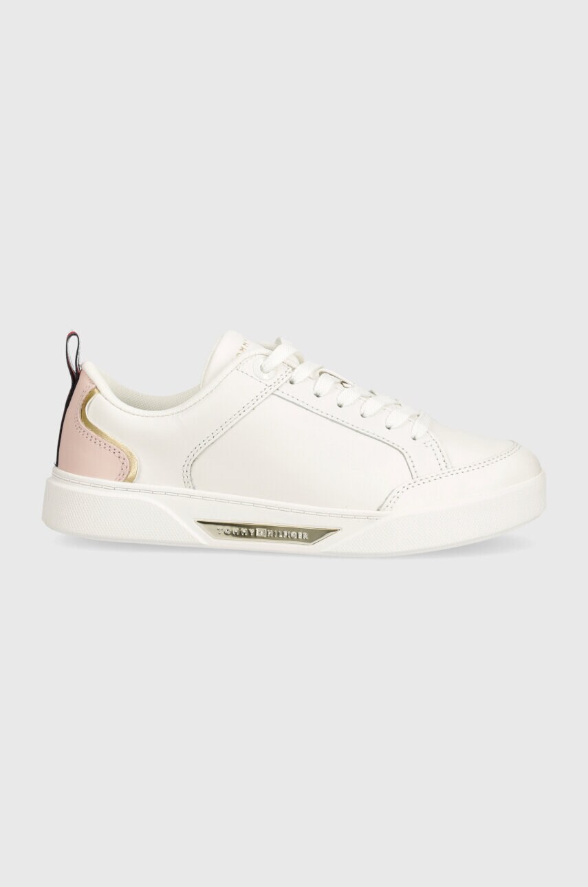 Шкіряні кросівки Tommy Hilfiger SPORTY CHIC COURT SNEAKER колір білий FW0FW07814