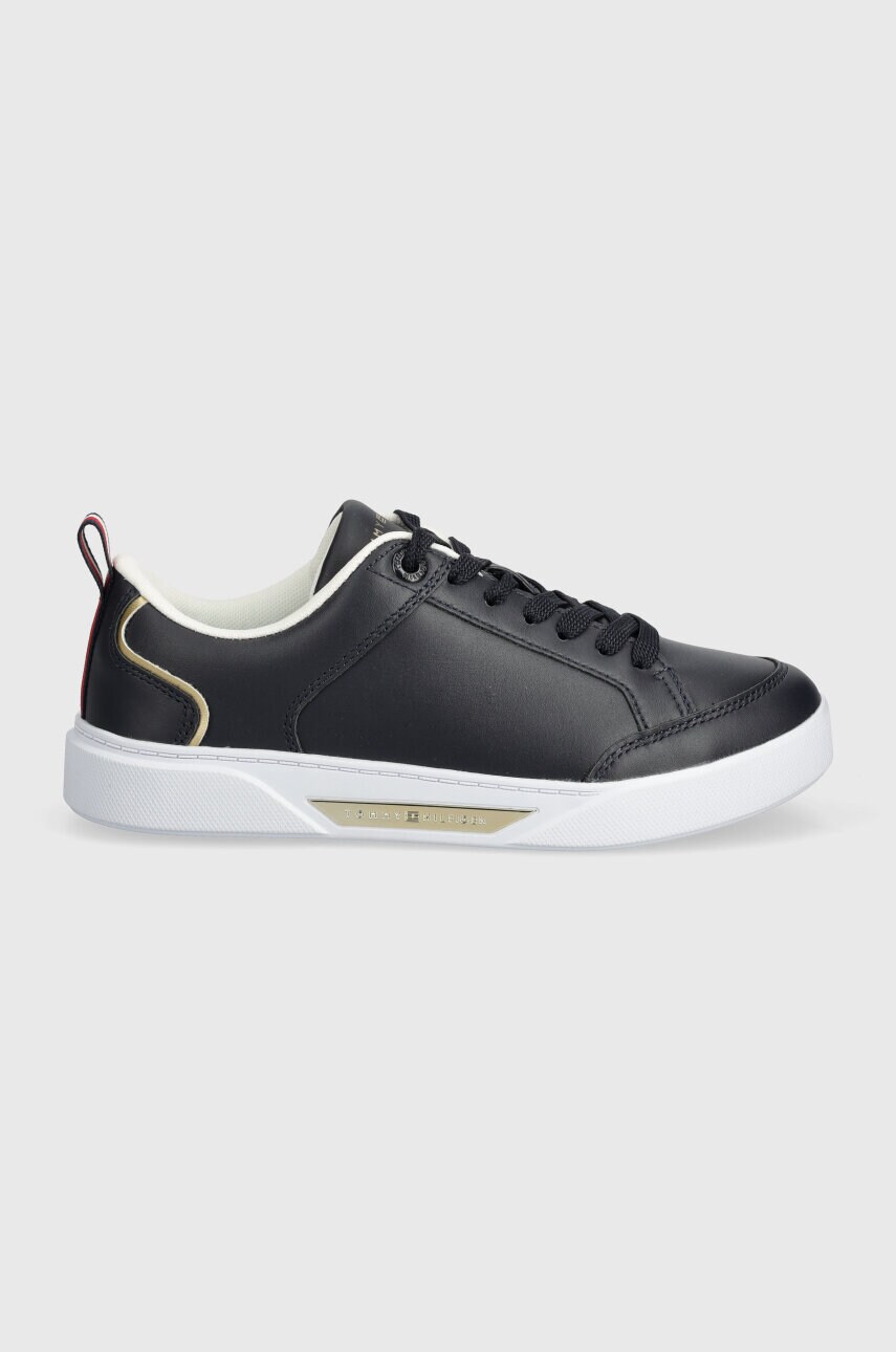 Купити Шкіряні кросівки Tommy Hilfiger SPORTY CHIC COURT SNEAKER колір синій FW0FW07814 – головне зображення