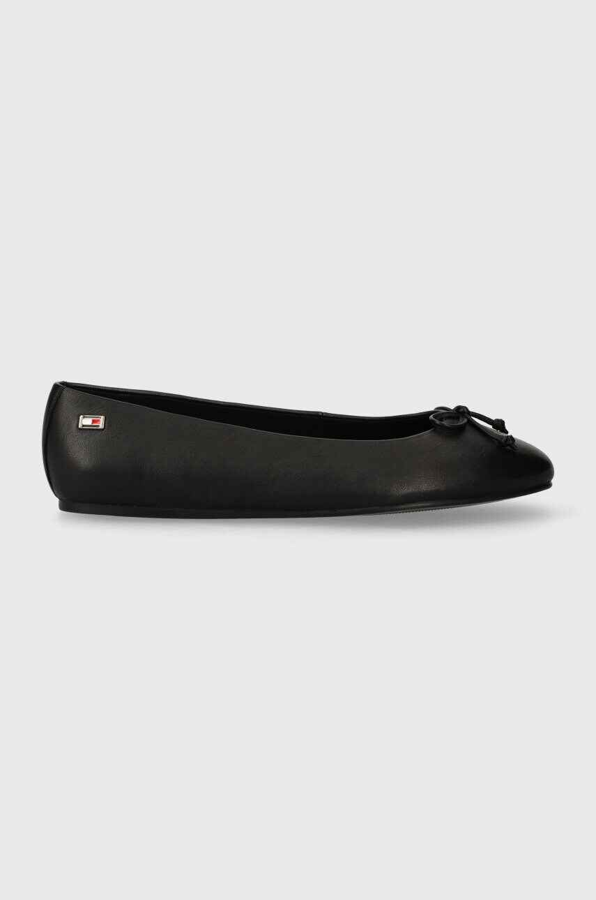 Шкіряні балетки Tommy Hilfiger ESSENTIAL CHIC BALLERINA колір чорний  FW0FW08059