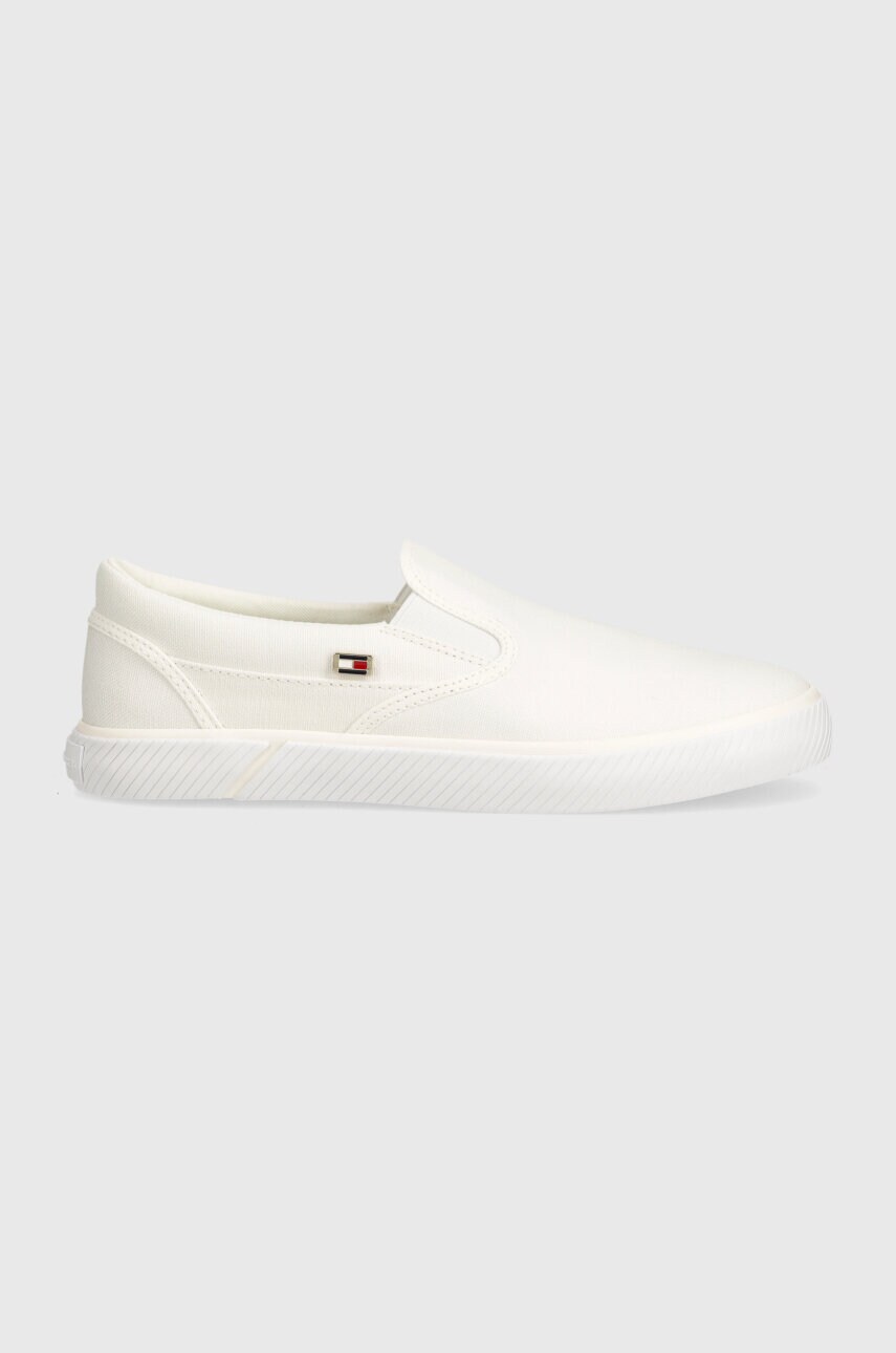 Кеди Tommy Hilfiger VULC CANVAS жіночі колір білий FW0FW08065