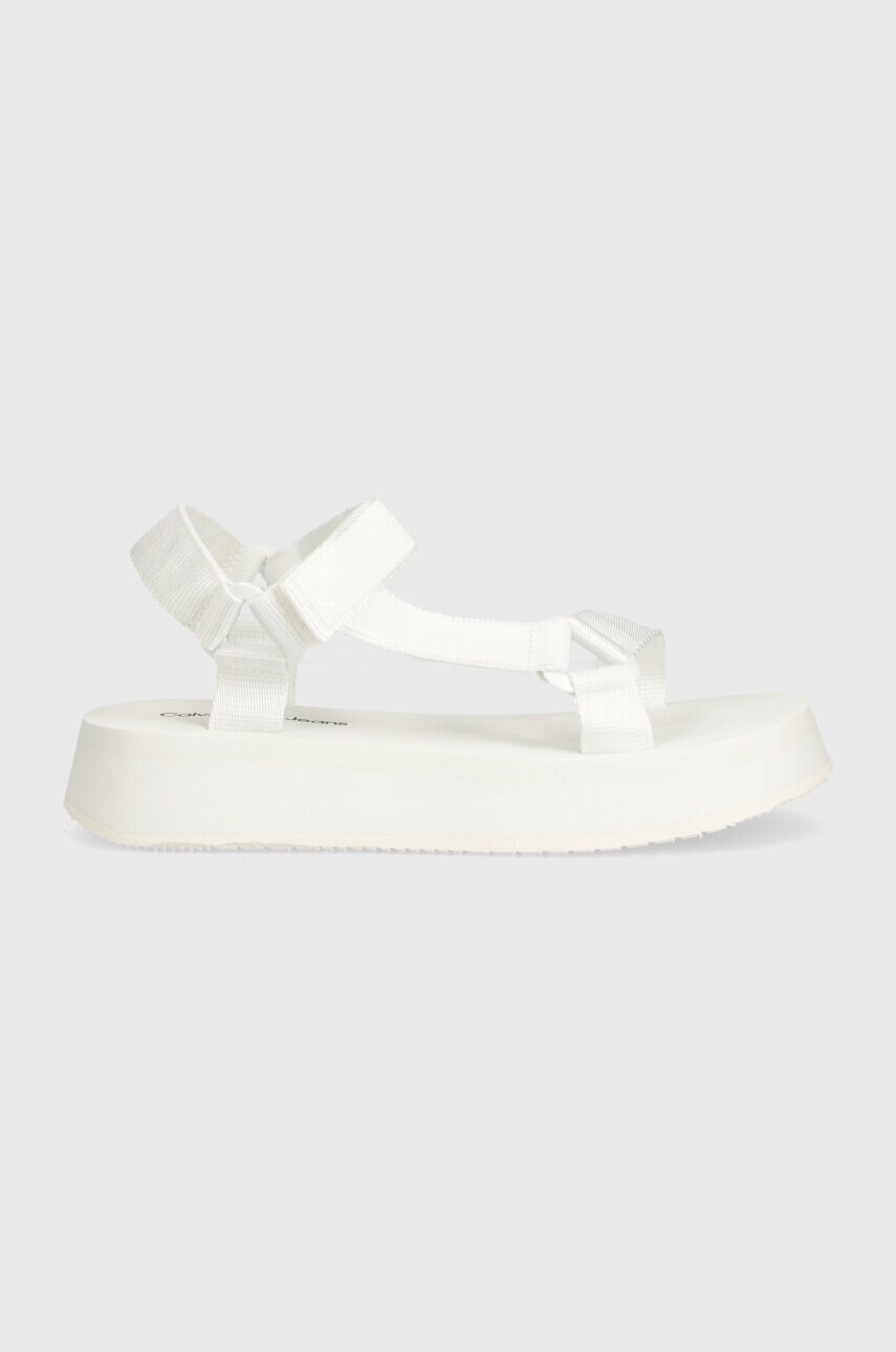 Сандалі Calvin Klein Jeans SANDAL VELCRO WEBBING DC жіночі колір білий на платформі YW0YW01353