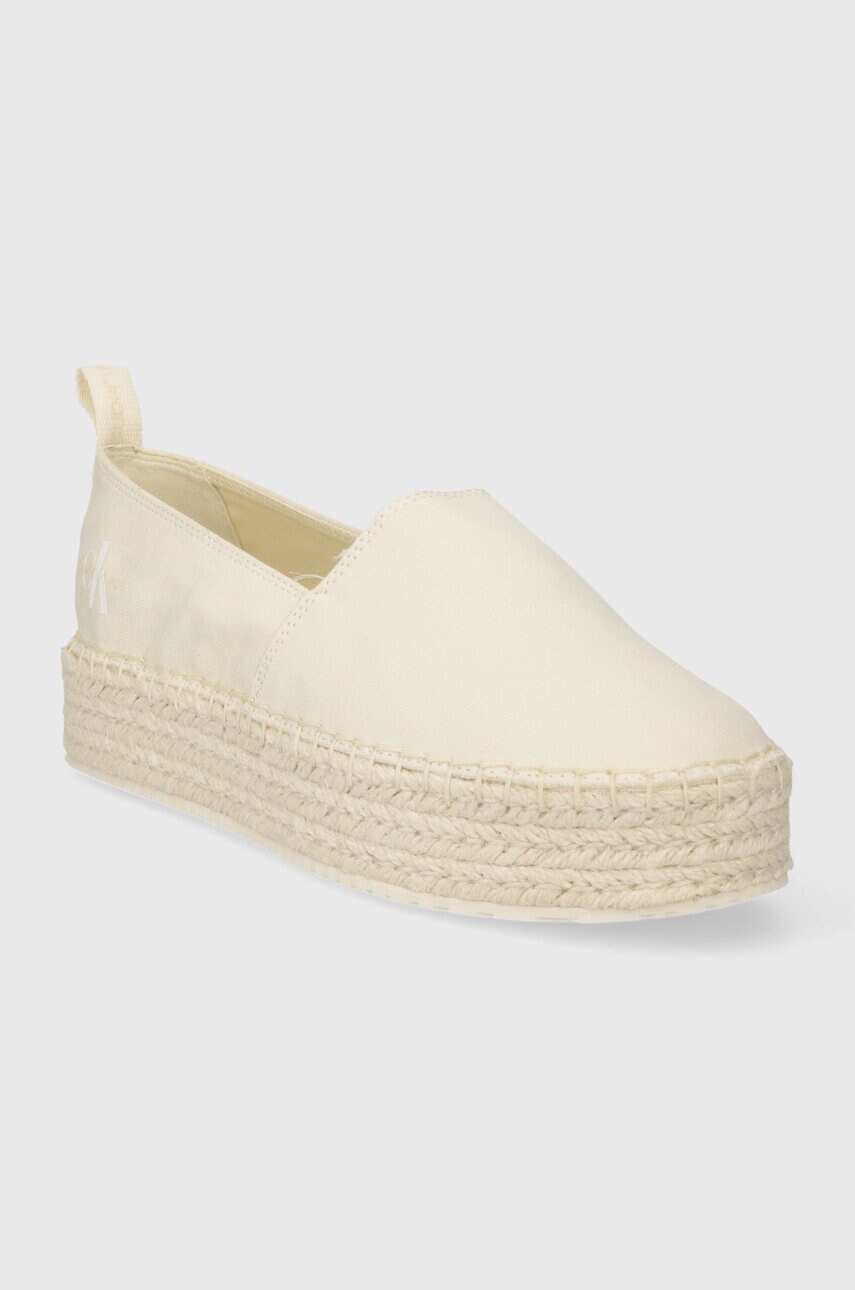 Еспадрилі Calvin Klein Jeans PLATFORM ESPADRILLE ML BTW колір бежевий на платформі