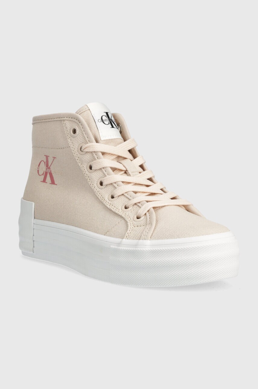 Кеди Calvin Klein Jeans BOLD VULC FLATF MID CS ML BTW жіночі колір рожевий