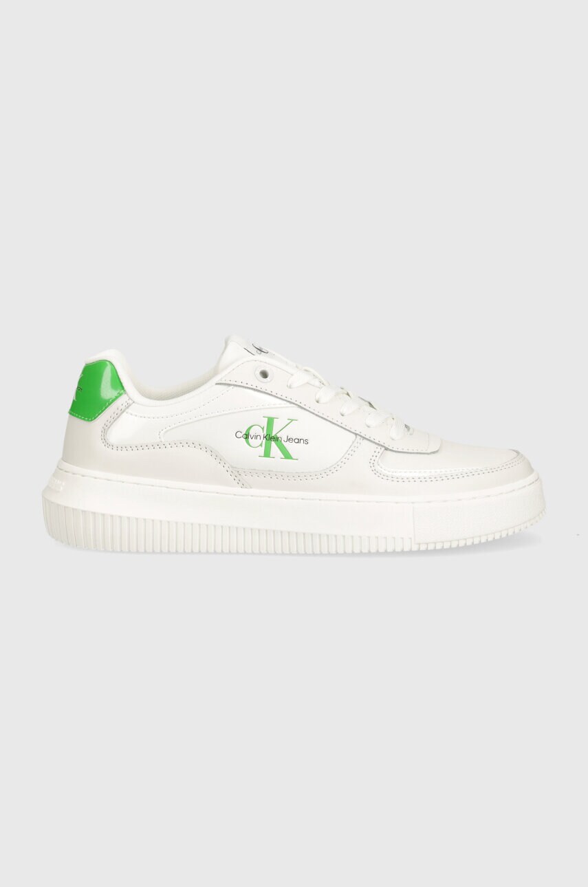 Шкіряні кросівки Calvin Klein Jeans CHUNKY CUPSOLE колір білий YW0YW01410