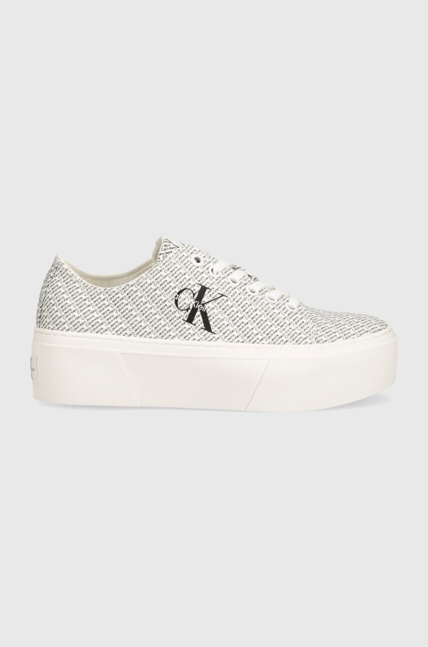 Кеди Calvin Klein Jeans FLATFORM+ CUPSOLE LOW LACE CS MR жіночі колір білий YW0YW01420
