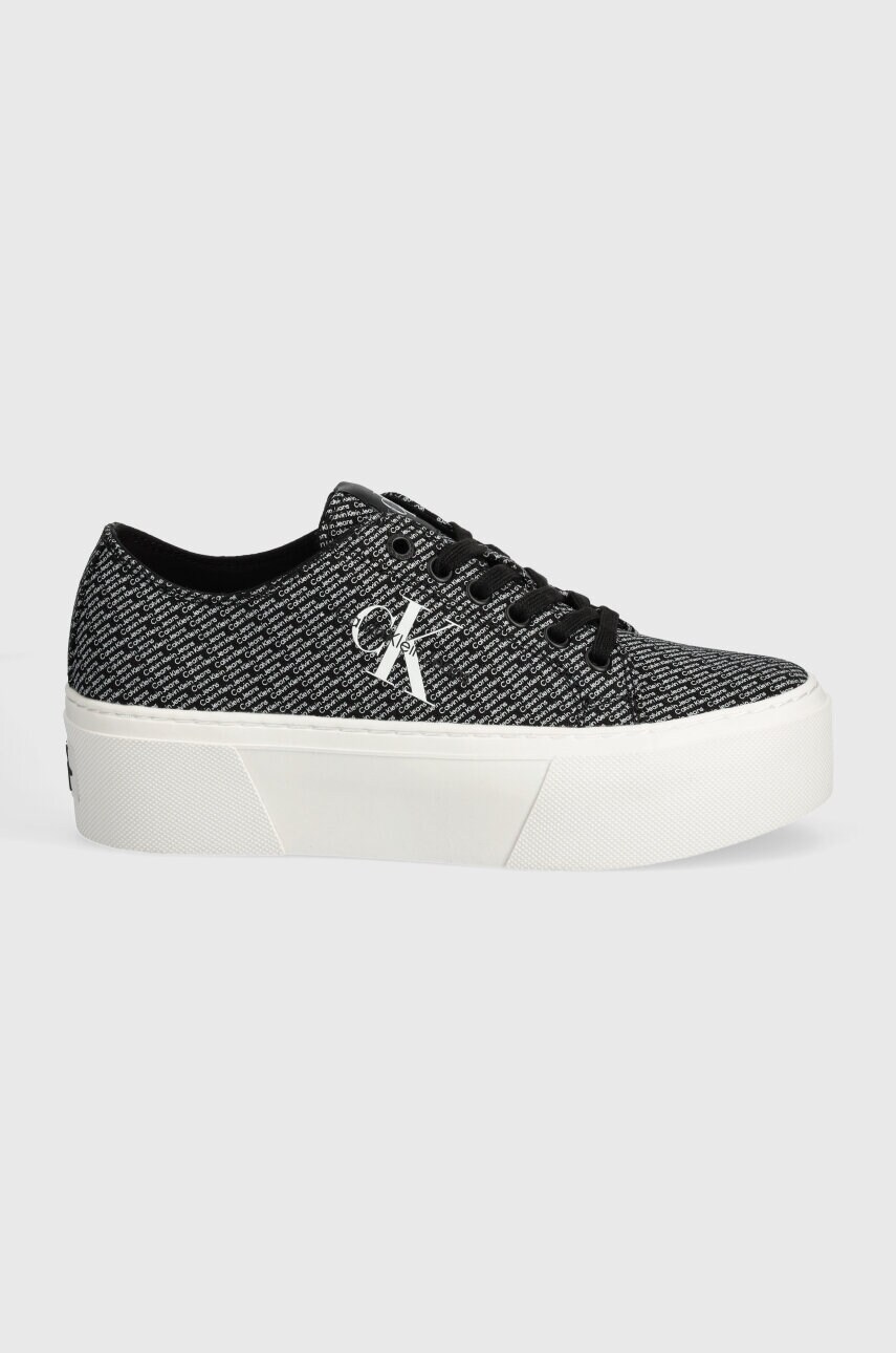 Кеди Calvin Klein Jeans FLATFORM+ CUPSOLE LOW LACE CS MR жіночі колір чорний YW0YW01420