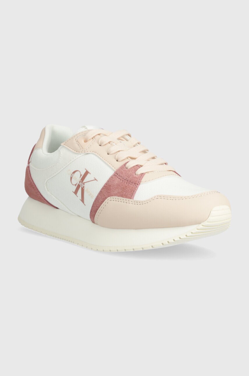 Кросівки Calvin Klein Jeans RUNNER LOW LACE MIX ML BTW колір рожевий