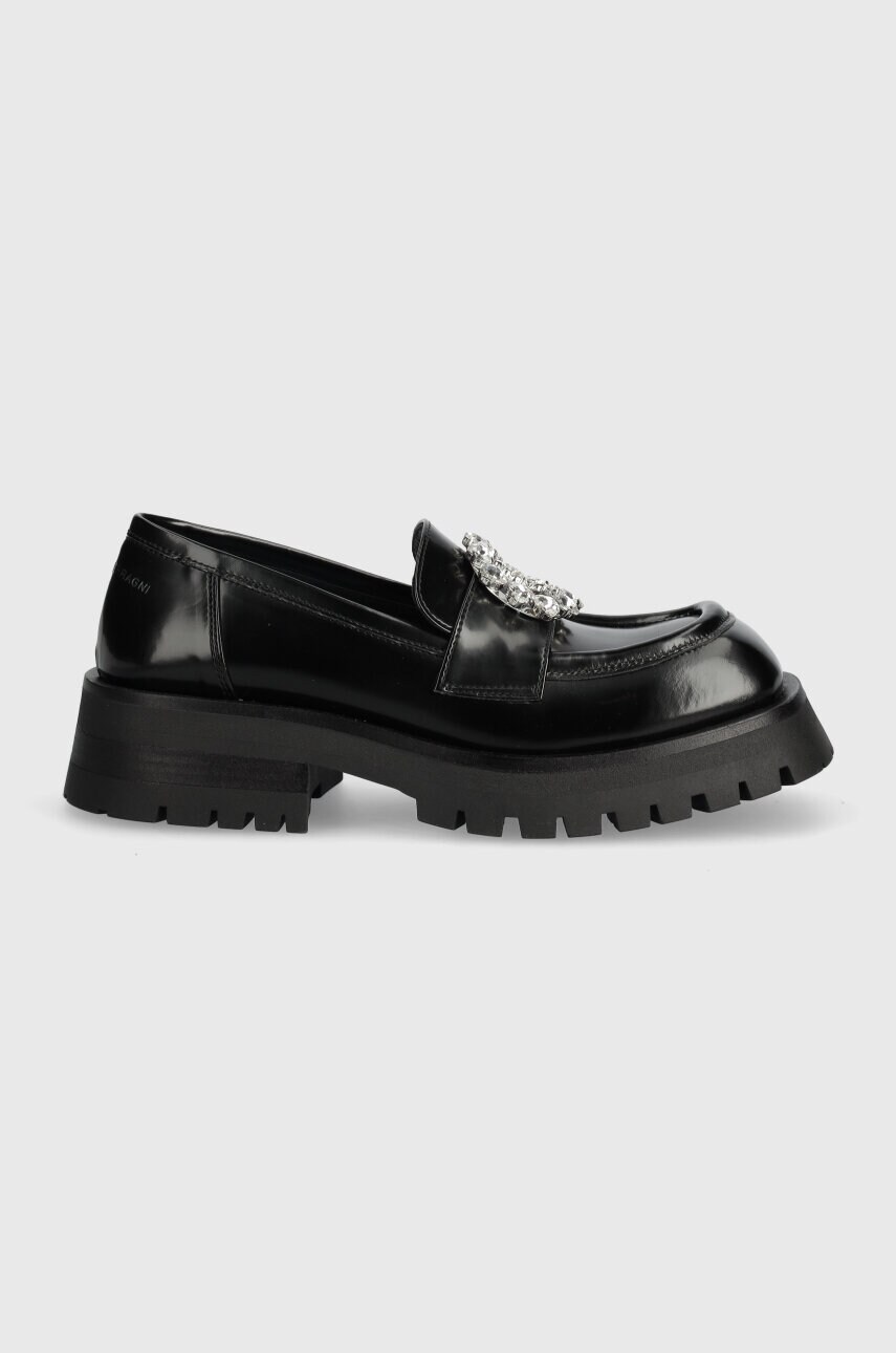 Мокасини Chiara Ferragni Mocassin Infinity Love жіночі колір чорний на платформі CF3371_001