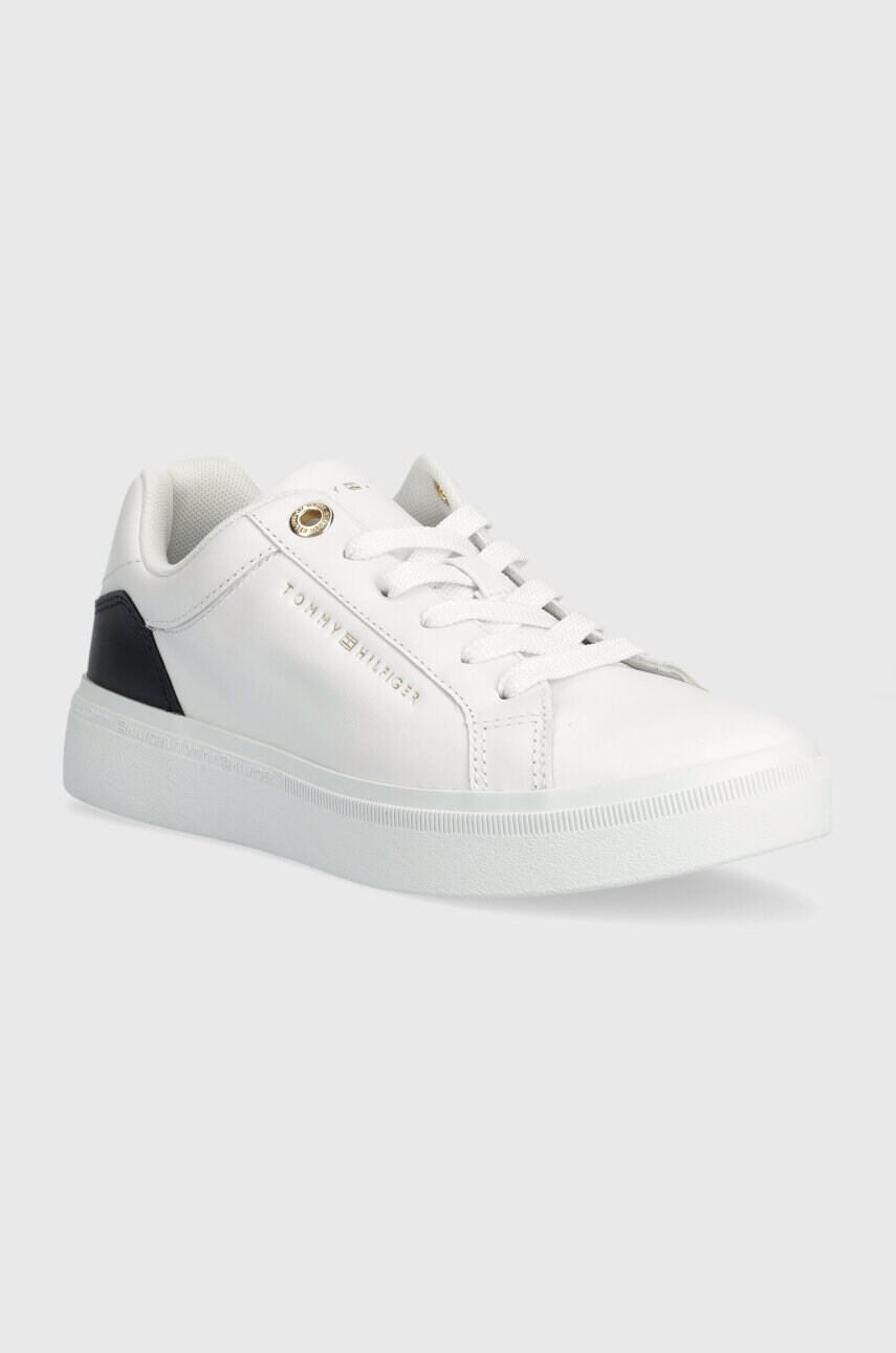 Шкіряні кросівки Tommy Hilfiger ELEVATED ESSENTIAL COURT SNEAKER колір білий FW0FW07635