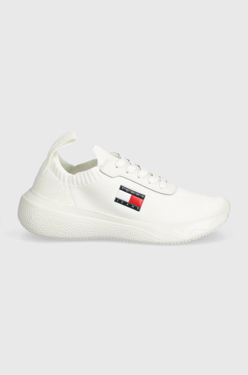 Кросівки Tommy Jeans TJW KNIT RUNNER колір білий EN0EN02564