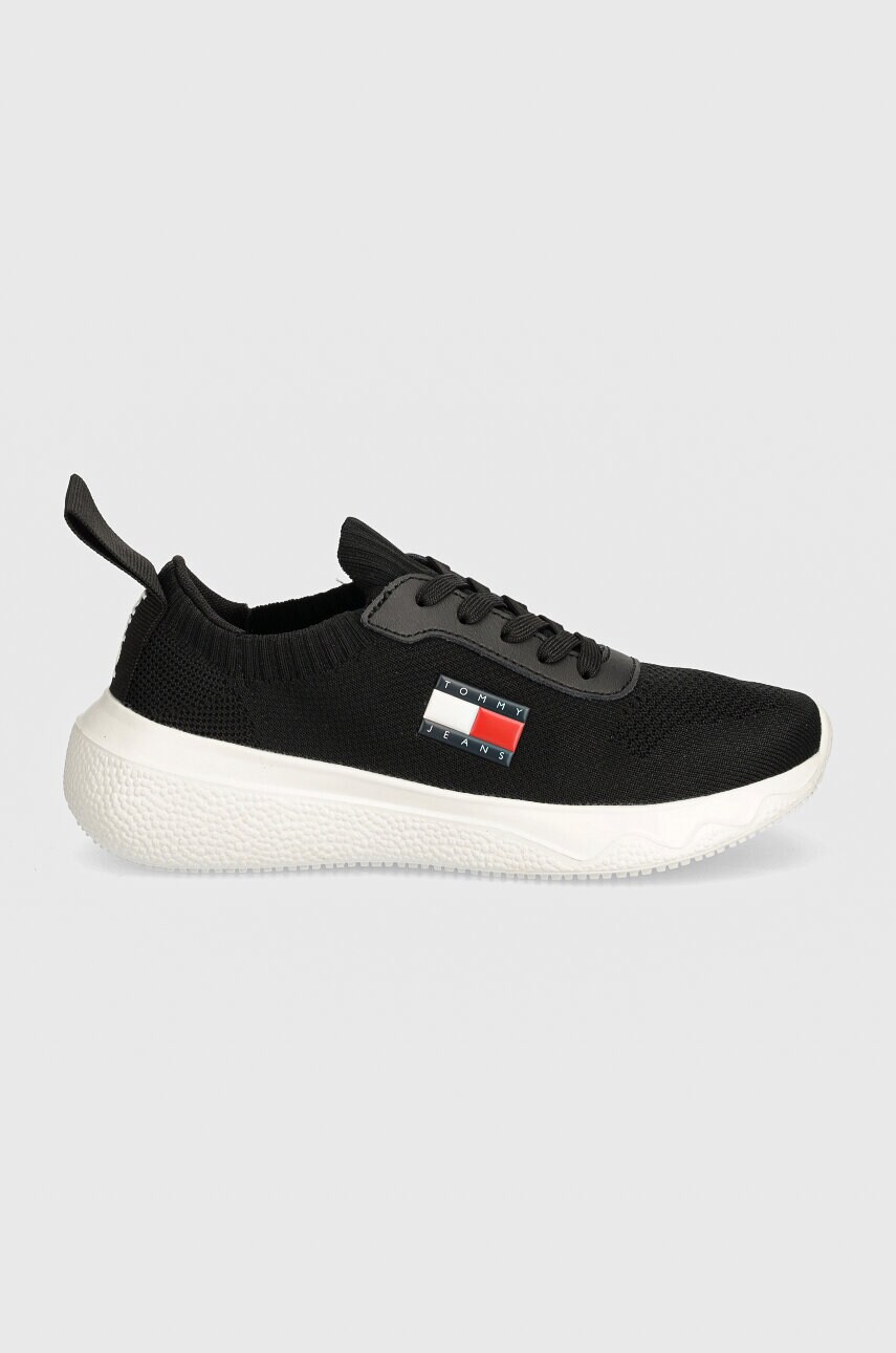 Кросівки Tommy Jeans TJW KNIT RUNNER колір чорний EN0EN02564
