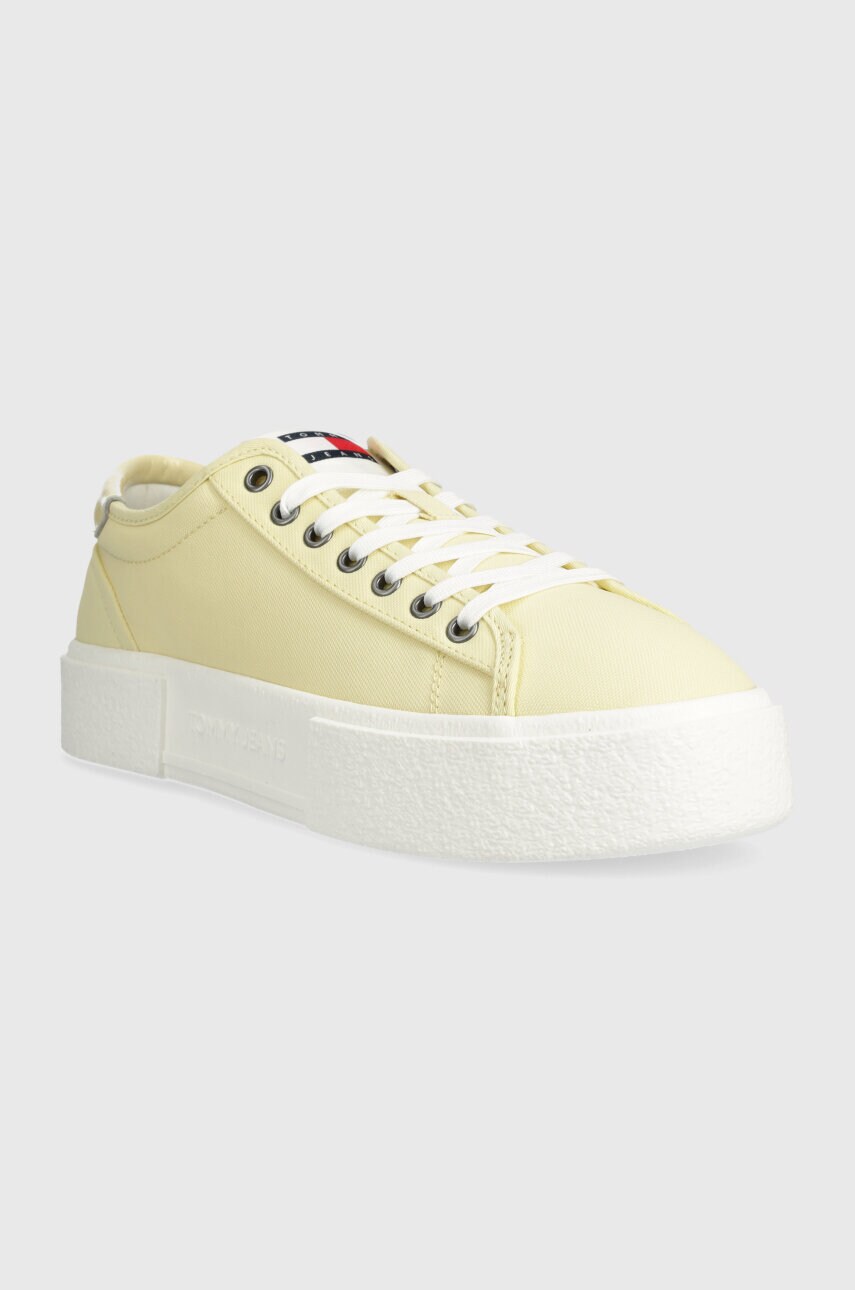 Кеди Tommy Jeans TJW FOXING FLATFORM SNEAKER жіночі колір жовтий EN0EN02480