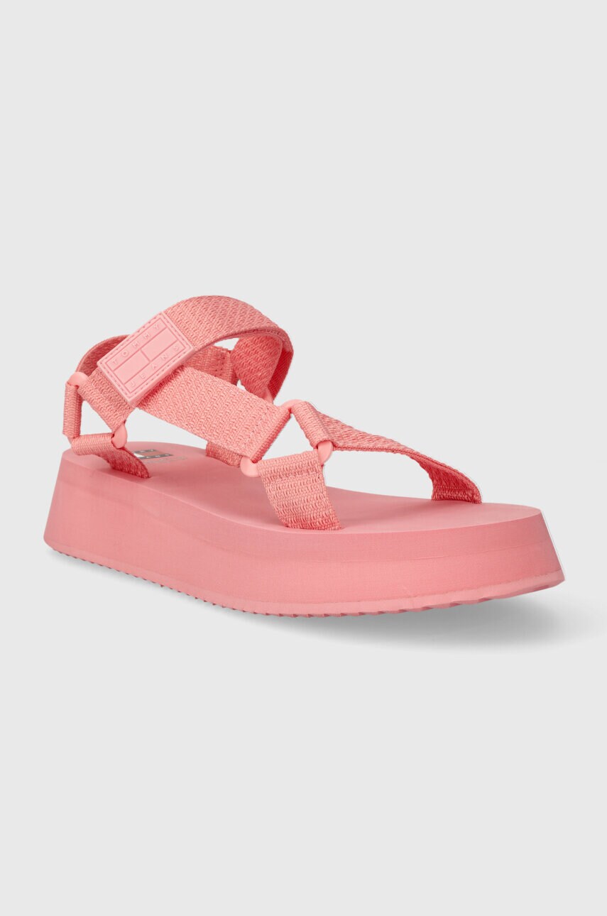 Сандалі Tommy Jeans TJW EVA SANDAL жіночі колір рожевий на платформі EN0EN02466