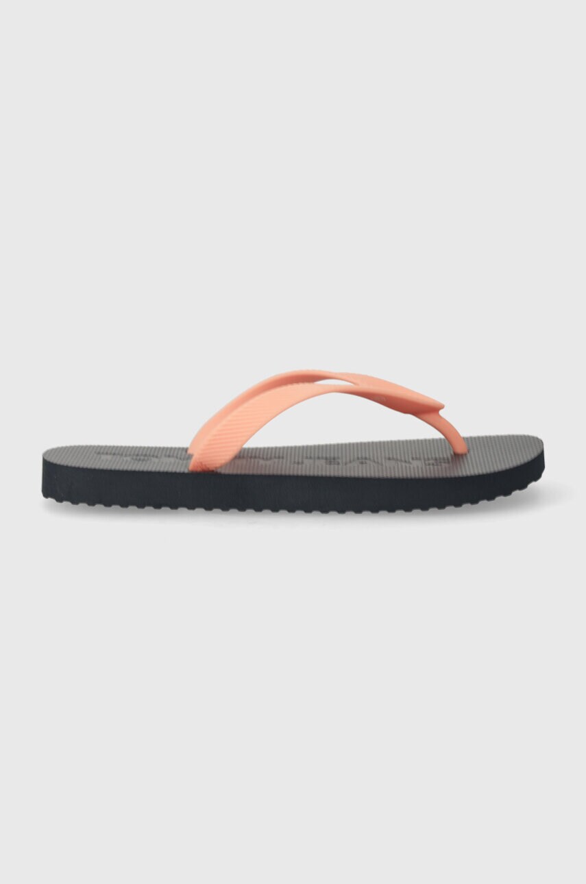 В'єтнамки Tommy Jeans TJW LOGO FLIP FLOP жіночі колір рожевий на плоскому ходу EN0EN02447