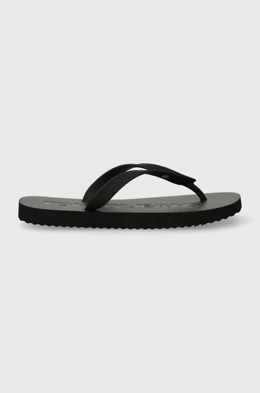 В'єтнамки Tommy Jeans TJW LOGO FLIP FLOP жіночі колір чорний на плоскому ходу EN0EN02447