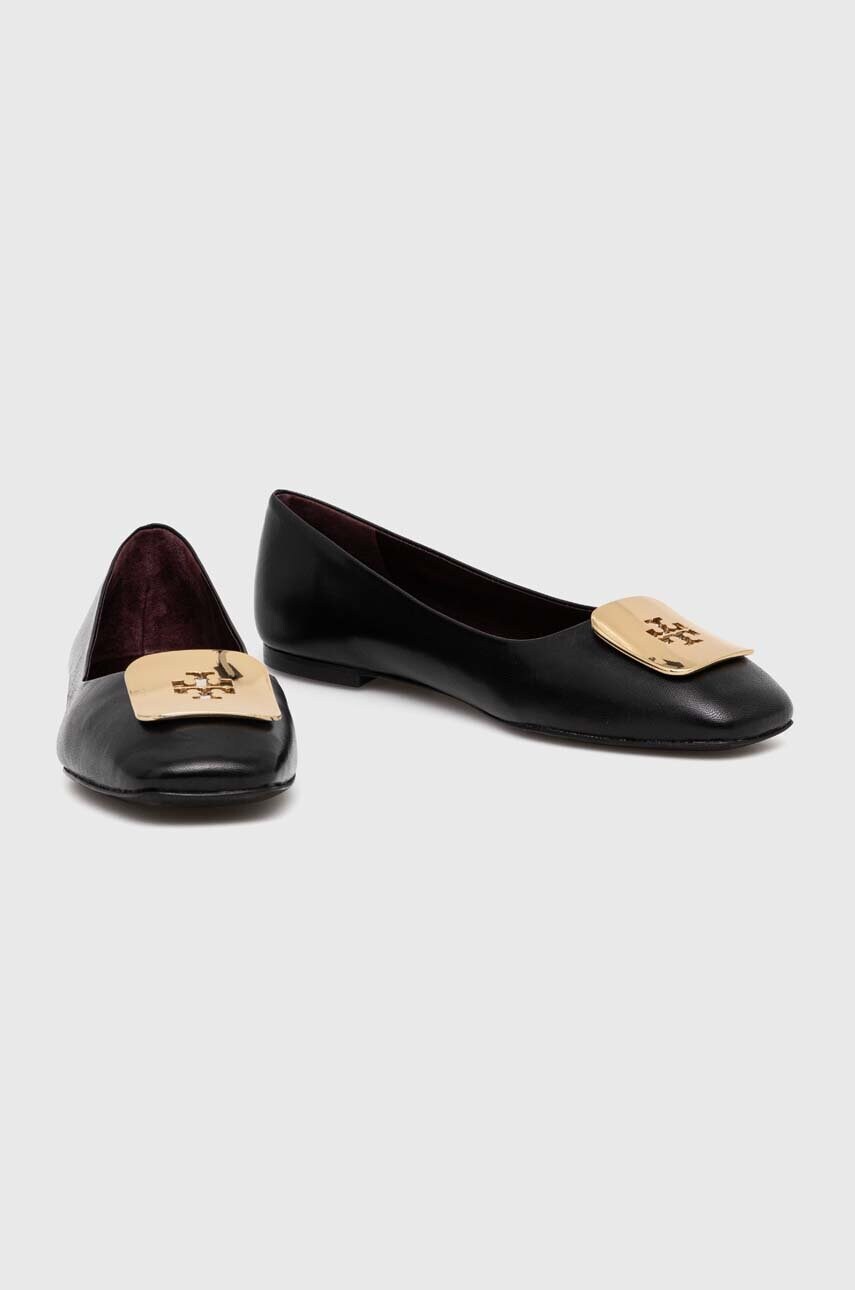 Шкіряні балетки Tory Burch Georgia Ballet колір чорний  154077.006