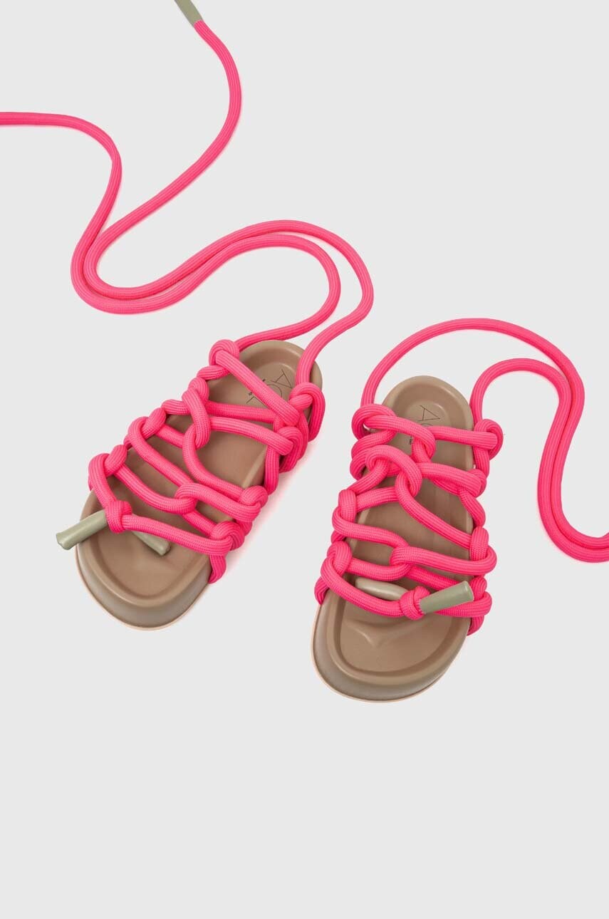 Сандалі AGL Jane Laces жіночі колір рожевий на платформі D685010PGKE762G299