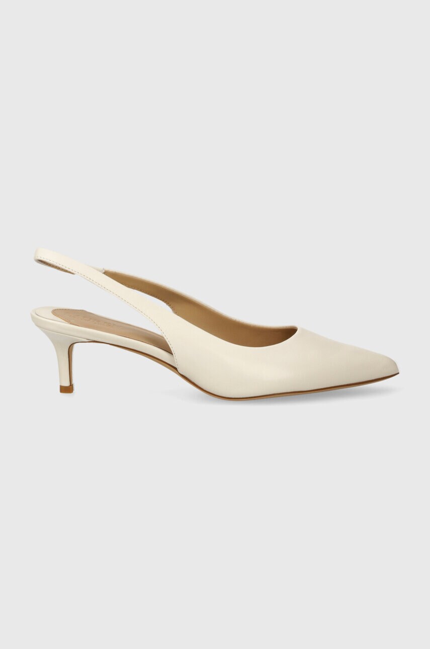 Шкіряні туфлі Lauren Ralph Lauren Lolah колір бежевий 802945730001