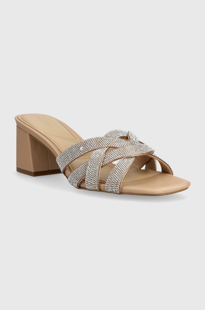 Шльопанці Aldo Curtsy жіночі колір бежевий каблук блок 13736270.Curtsy