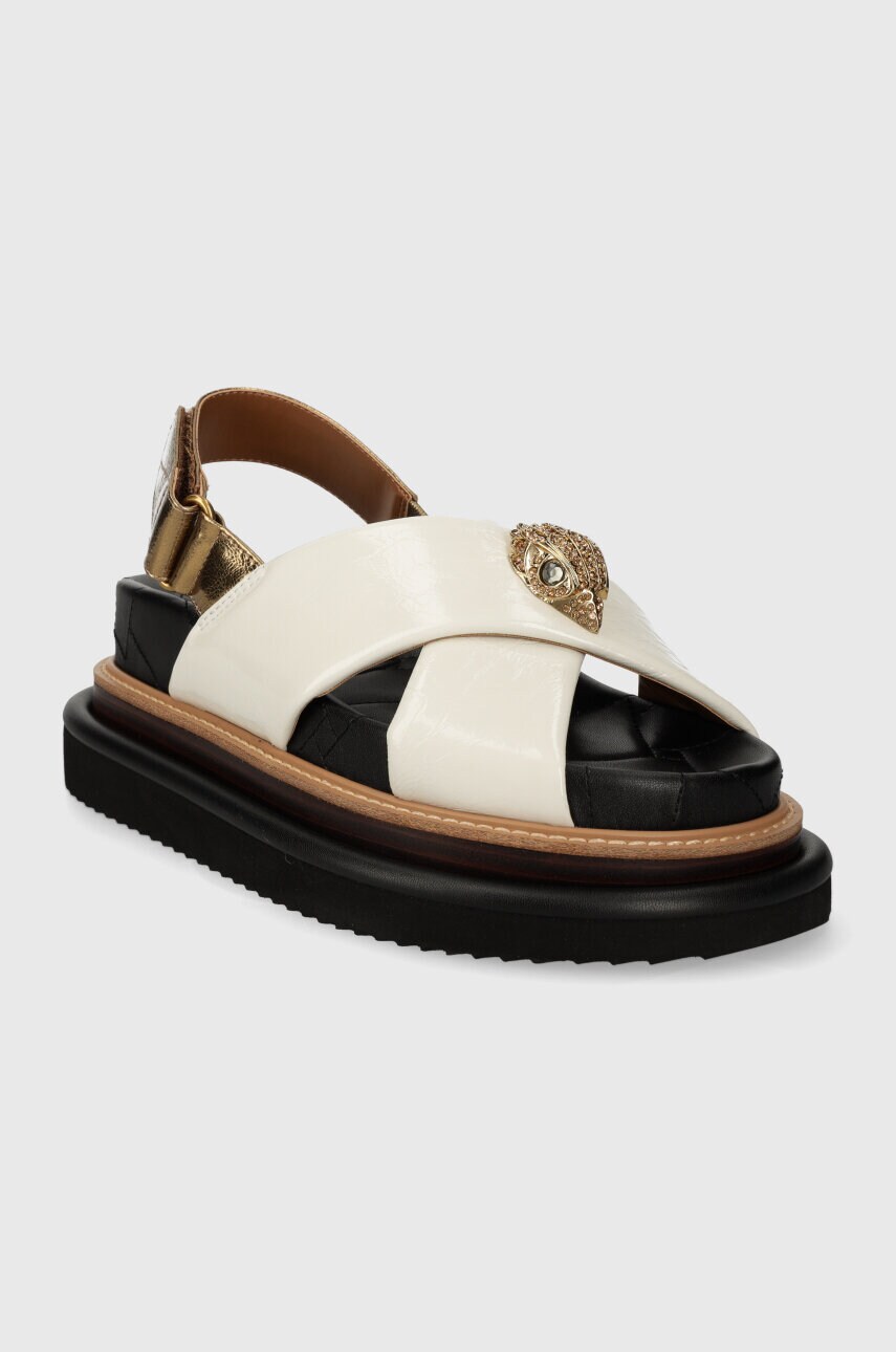 Шкіряні сандалі Kurt Geiger London Orson Cross Strap Sandal жіночі колір білий на платформі 9992241109