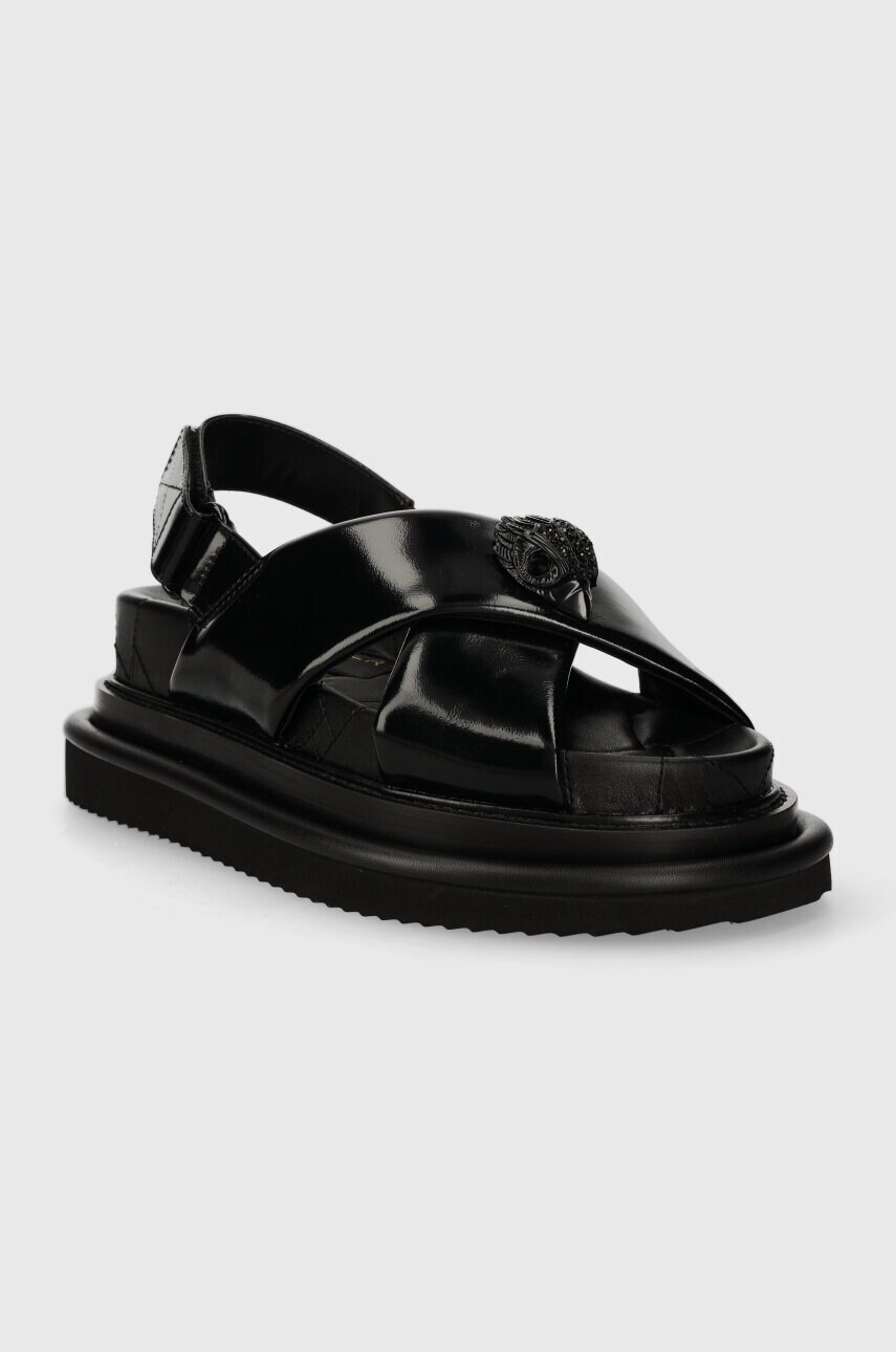 Шкіряні сандалі Kurt Geiger London Orson Cross Strap Sandal жіночі колір чорний на платформі 2028900309