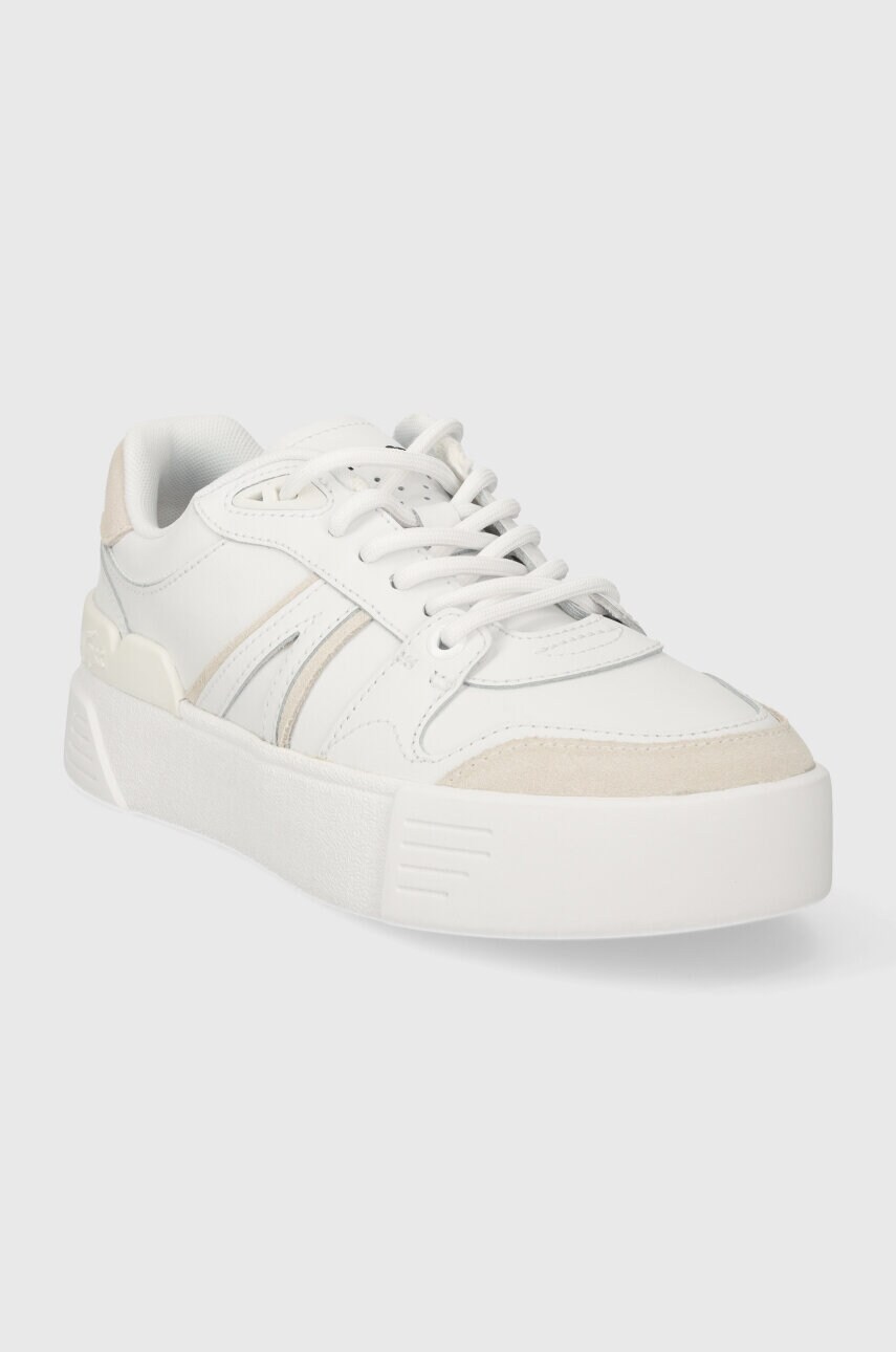 Шкіряні кросівки Lacoste L002 Evo Logo Tongue Leather колір білий 47SFA0055