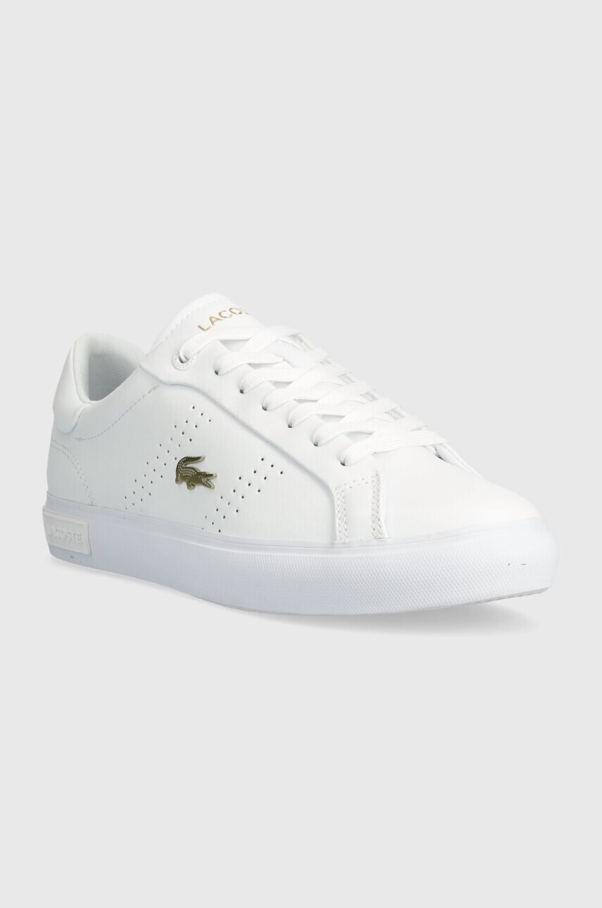 Шкіряні кросівки Lacoste Powercourt 2.0 Leather колір білий 47SFA0072
