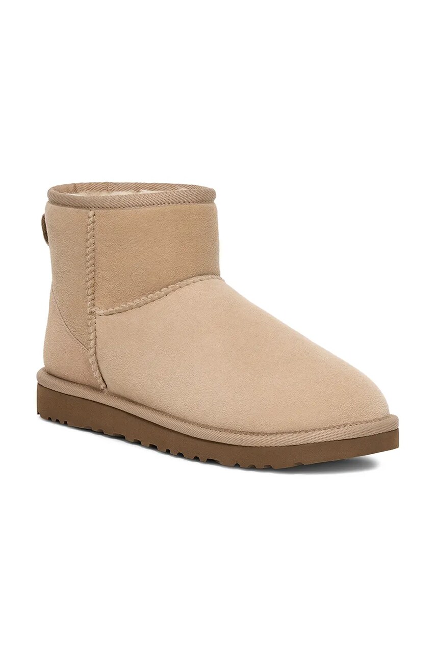 Замшеві чоботи UGG Classic Mini II колір бежевий 1016222