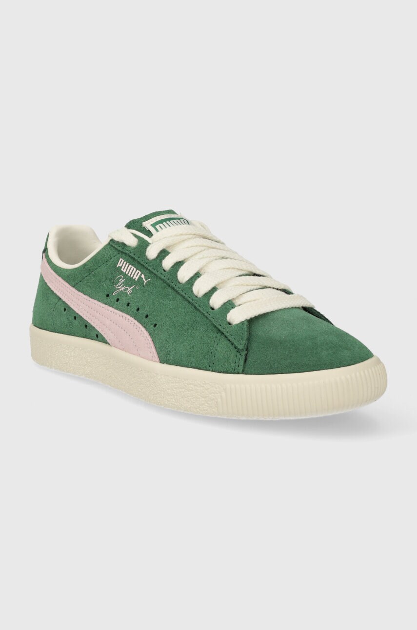 Замшеві кросівки Puma Clyde OG колір зелений