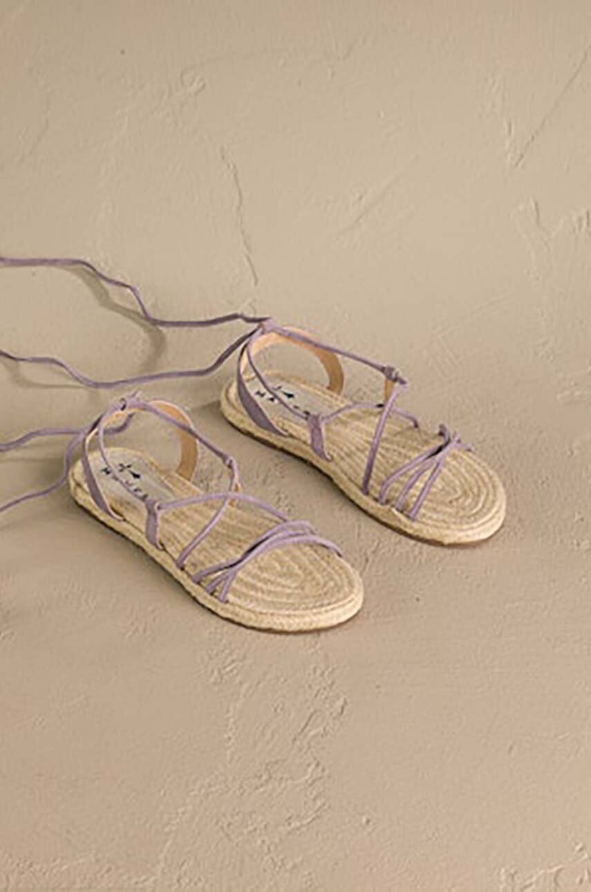 Замшеві сандалі Manebi Lace-Up Sandals жіночі колір фіолетовий P 7.4 Y0