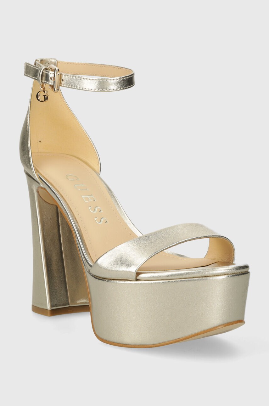 Шкіряні сандалі Guess IDAS колір золотий FLJIDS LEP03