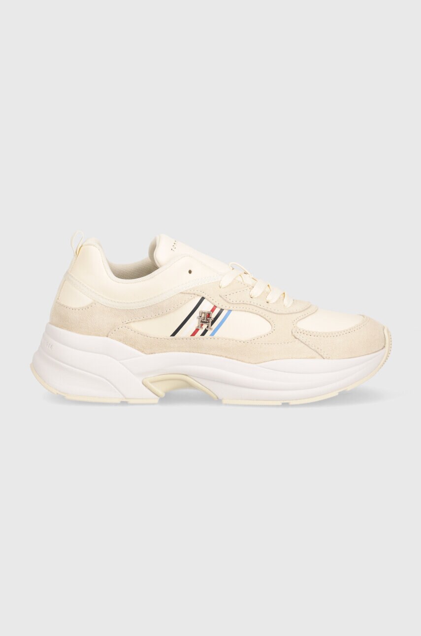 Кросівки Tommy Hilfiger CHUNKY RUNNER STRIPES колір бежевий FW0FW07815