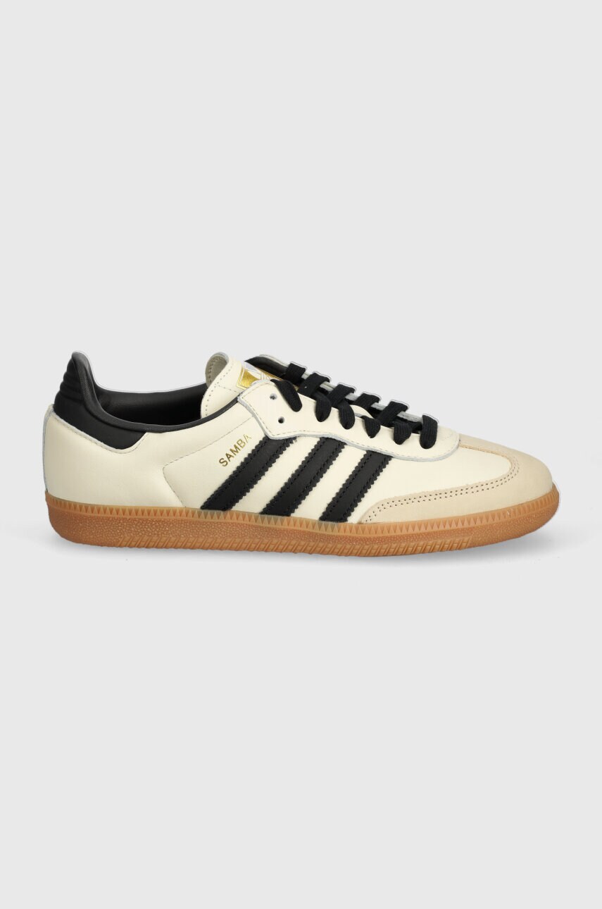 Шкіряні кросівки adidas Originals Samba OG колір бежевий ID0478