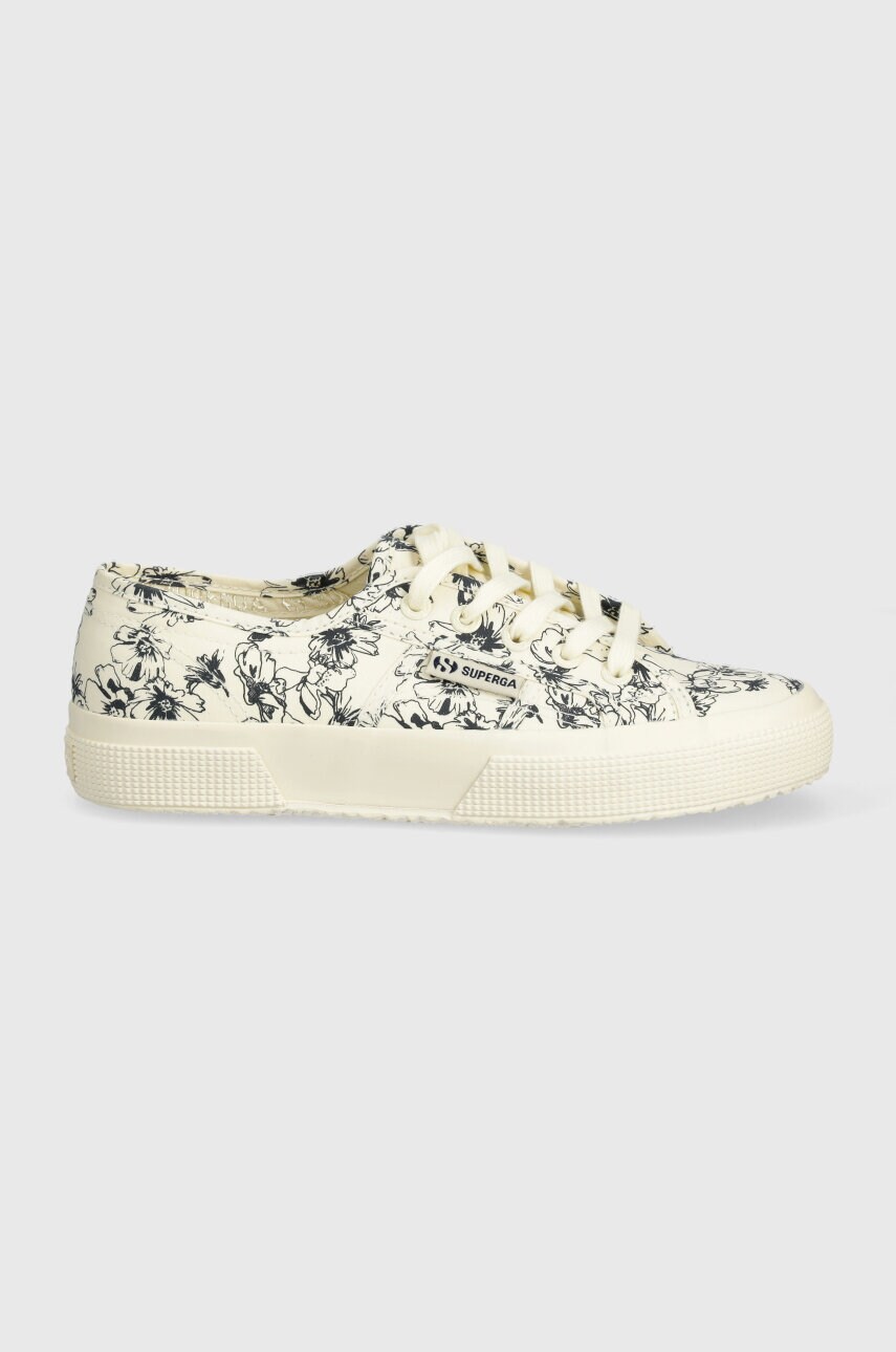 Кеди Superga 2750 SKETCHED FLOWERS жіночі колір бежевий S6122NW