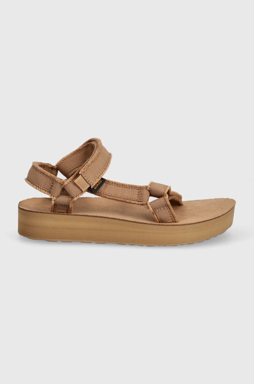 Сандалі Teva Midform Universal Canvas жіночі колір коричневий на платформі 1127570