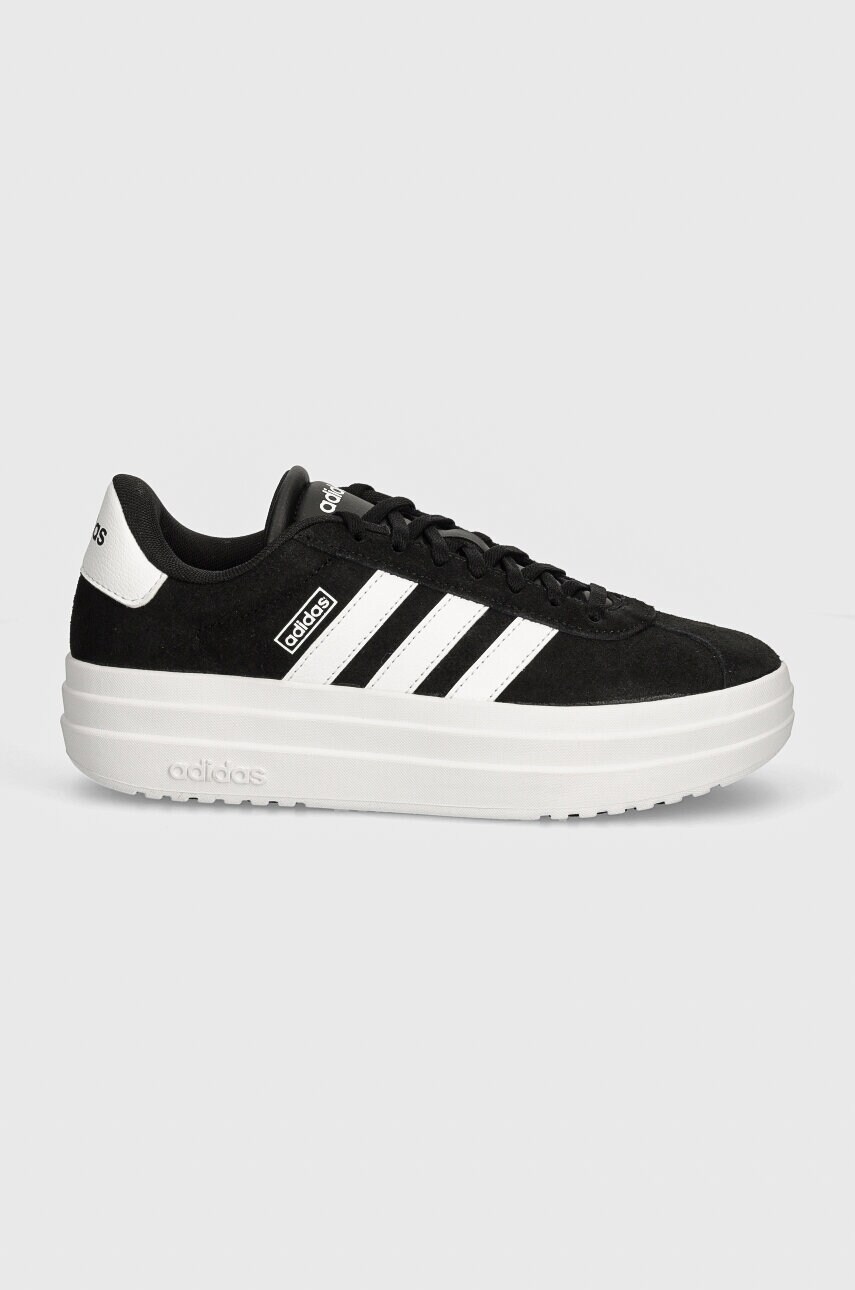 Замшеві кросівки adidas Vl Court колір чорний IH9995