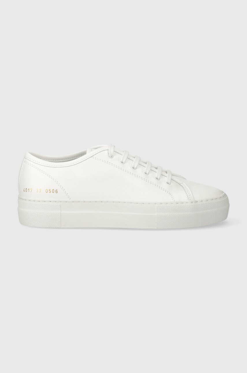 Шкіряні кросівки Common Projects Jeans Tournament Low Super in Leather колір білий 4017