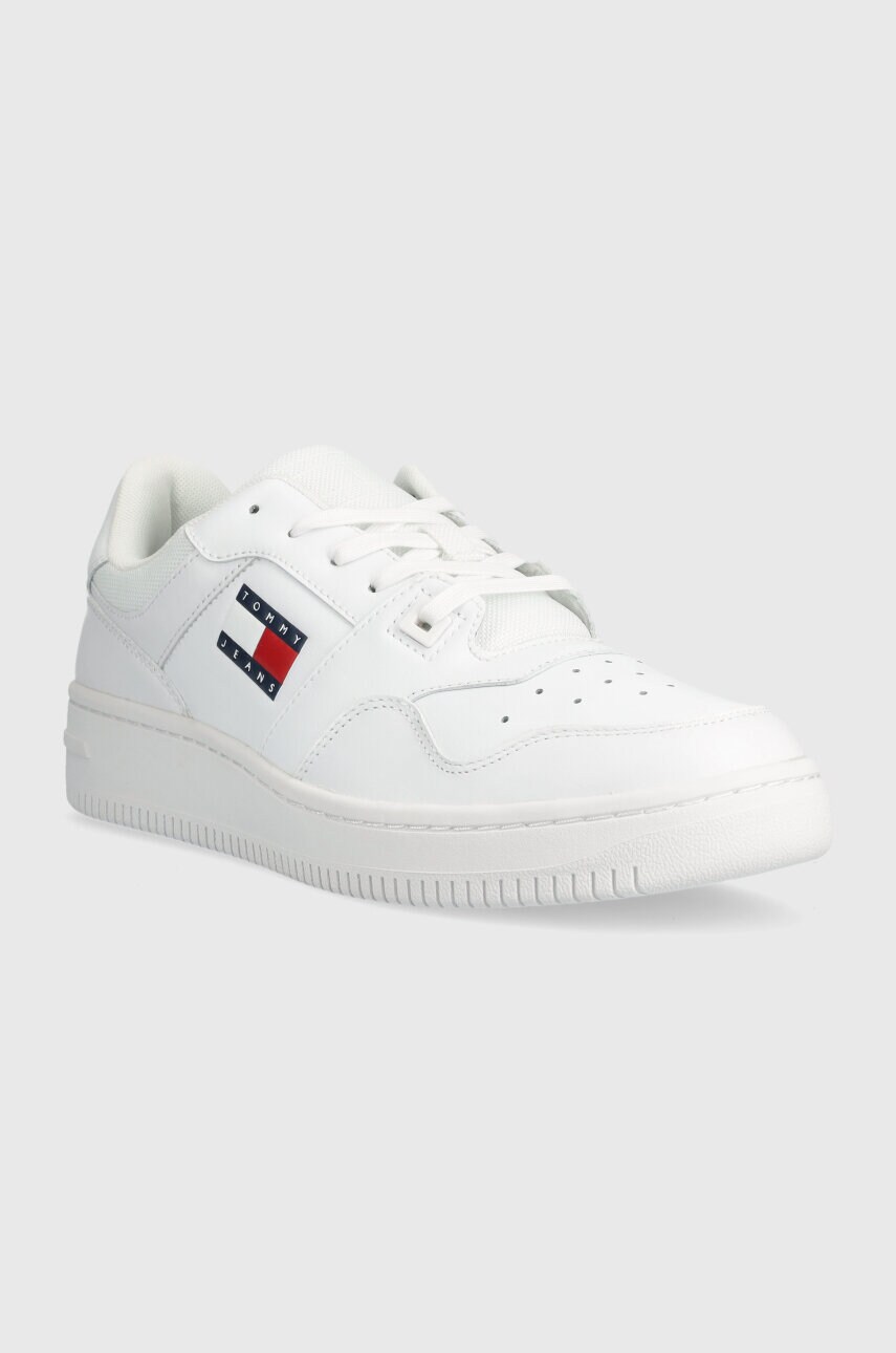 Шкіряні кросівки Tommy Jeans TJM RETRO BASKET ESS колір білий EM0EM01395