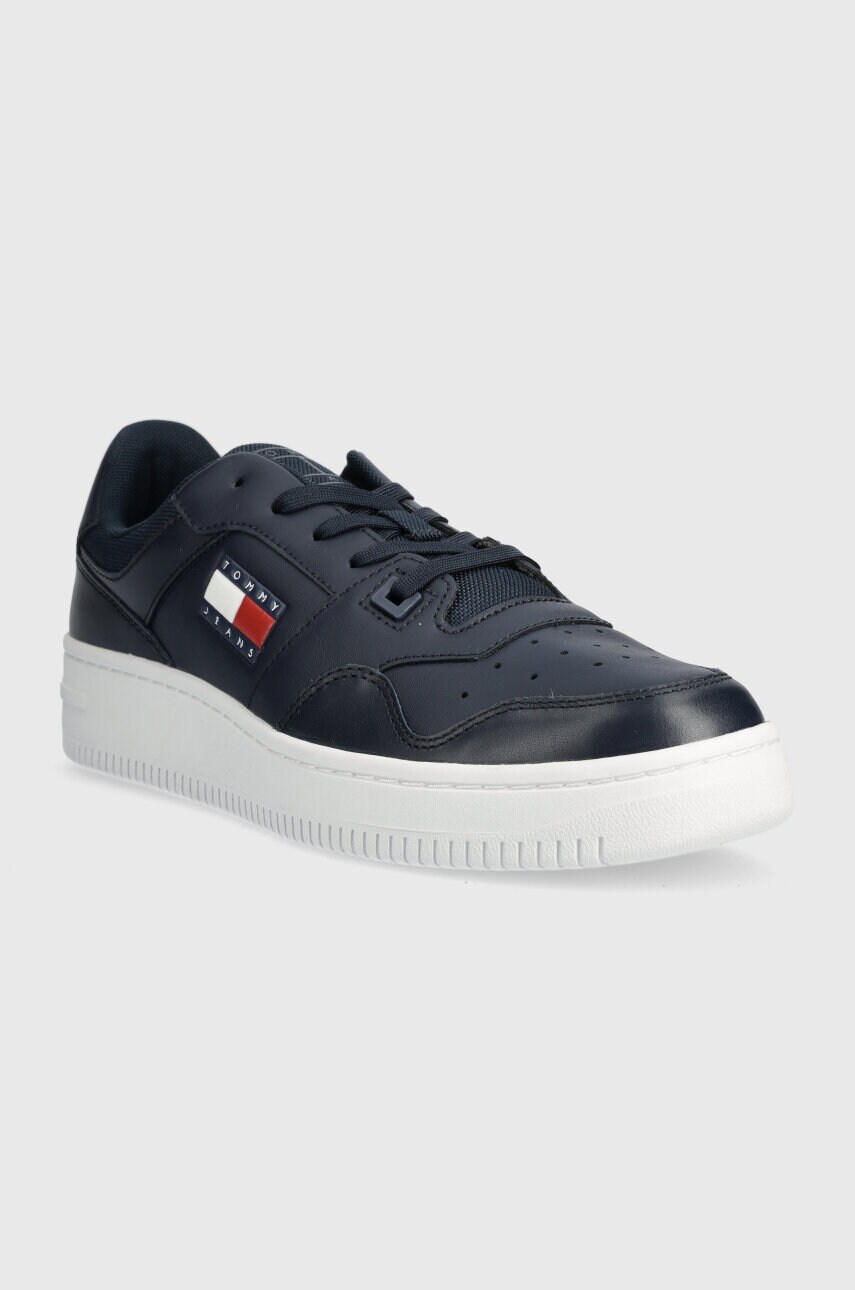 Шкіряні кросівки Tommy Jeans TJM RETRO BASKET ESS колір чорний EM0EM01395