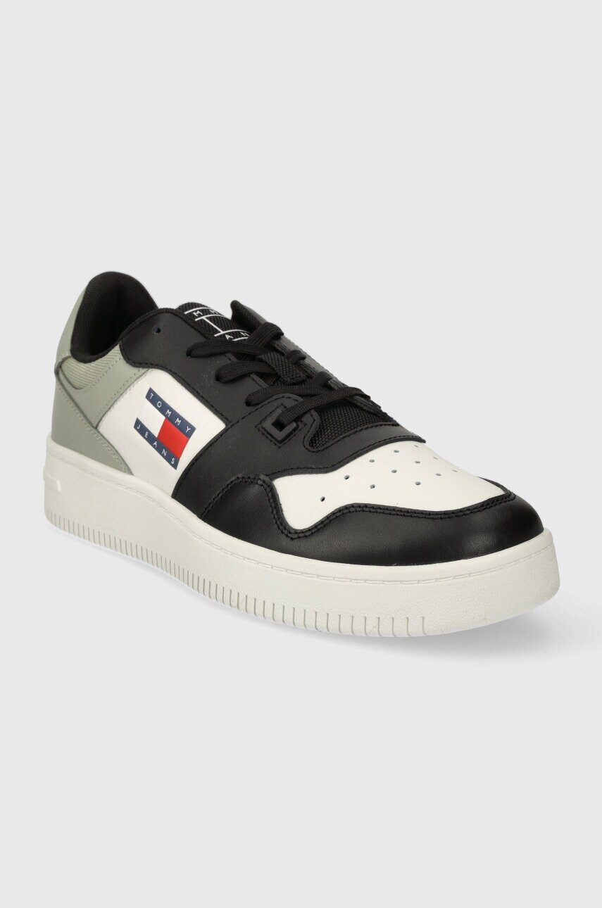Шкіряні кросівки Tommy Jeans TJM RETRO BASKET ESS колір чорний EM0EM01395