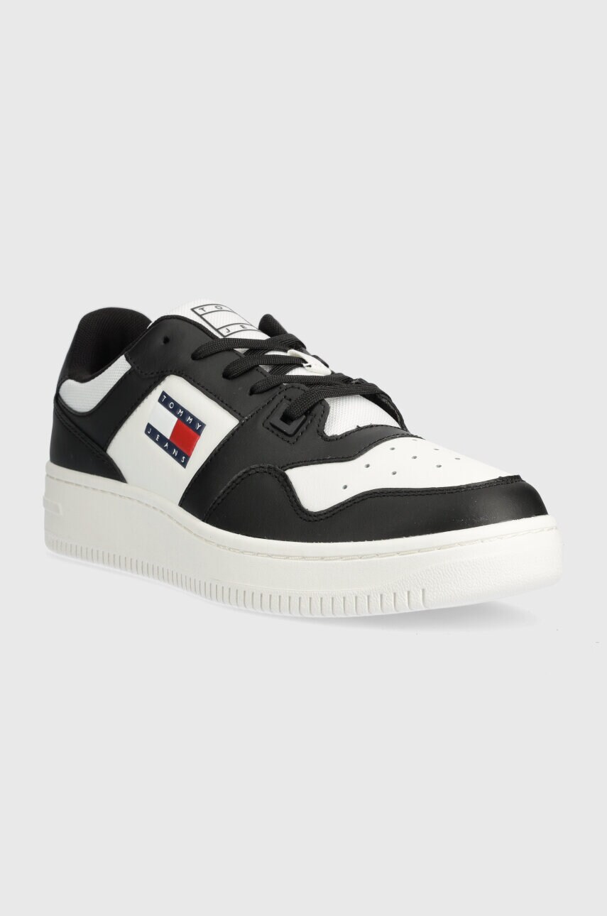 Шкіряні кросівки Tommy Jeans TJM RETRO BASKET ESS колір чорний EM0EM01395