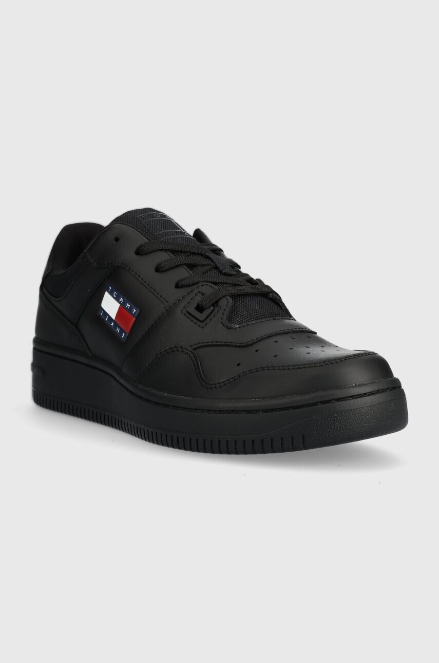 Шкіряні кросівки Tommy Jeans TJM RETRO BASKET ESS колір чорний EM0EM01395