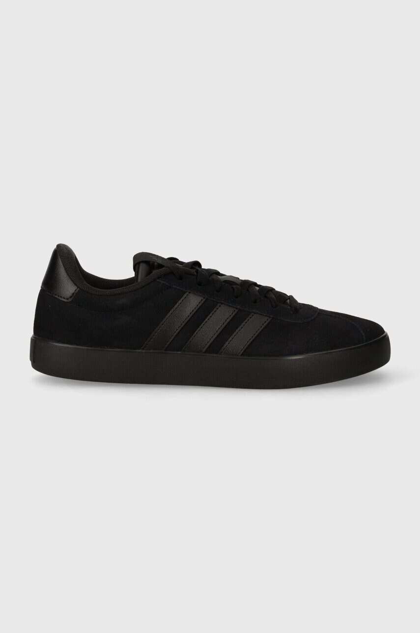 Замшеві кросівки adidas COURT колір чорний ID9184