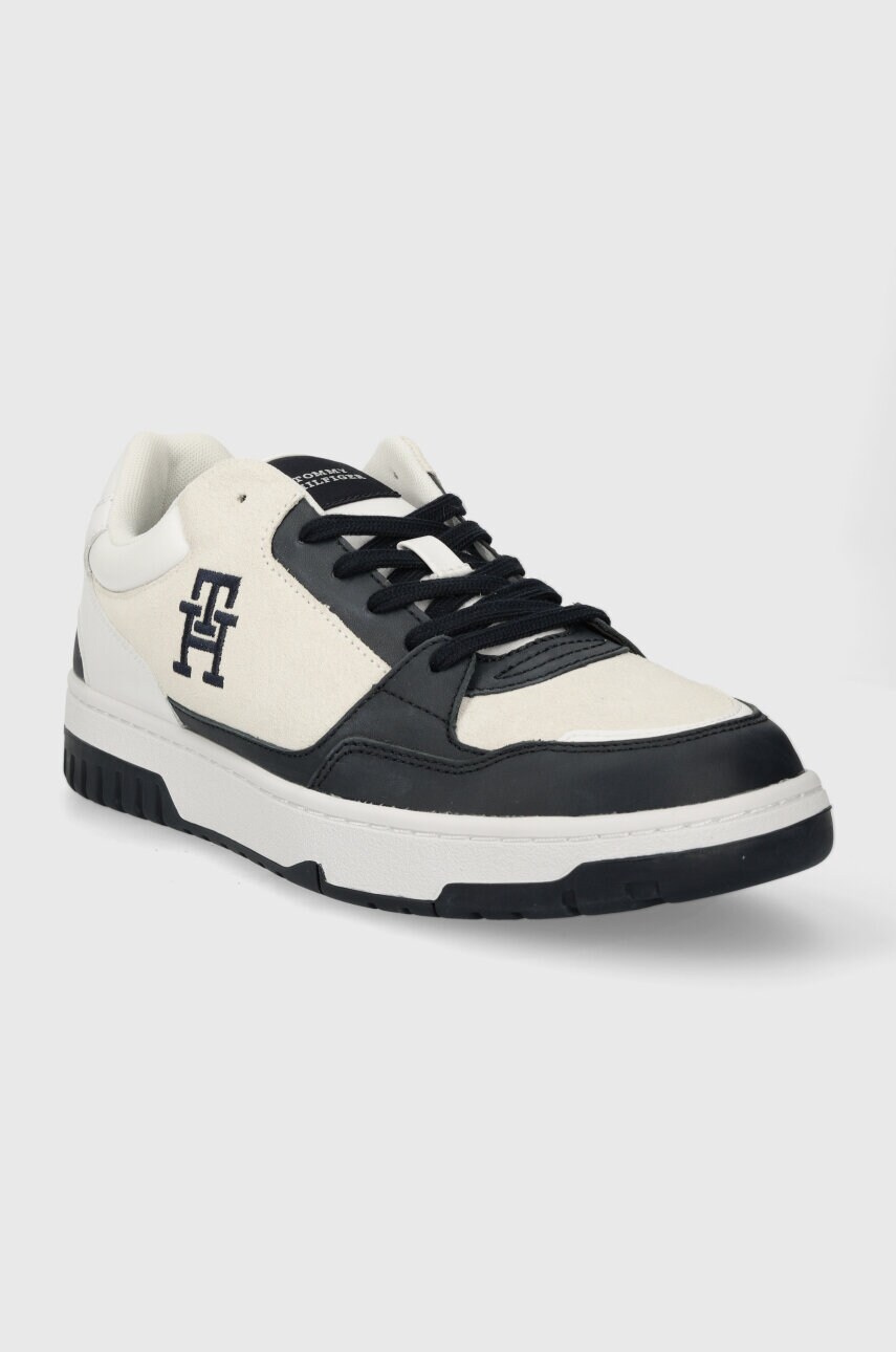 Шкіряні кросівки Tommy Hilfiger TH BASKET STREET SUEDE MIX колір синій FM0FM04873