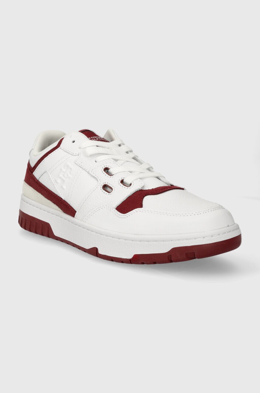 Шкіряні кросівки Tommy Hilfiger TH BASKET STREET LTH колір білий FM0FM04874
